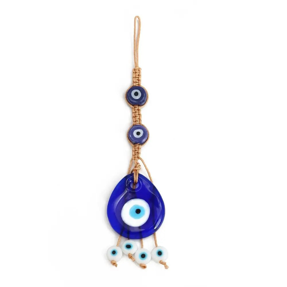 Demon Eye Lucky Charm Car Ornaments Protection Tassel Crystals Feng Shui Car Decor Turkish Blue Eye Retro Glass Pendant Gifts