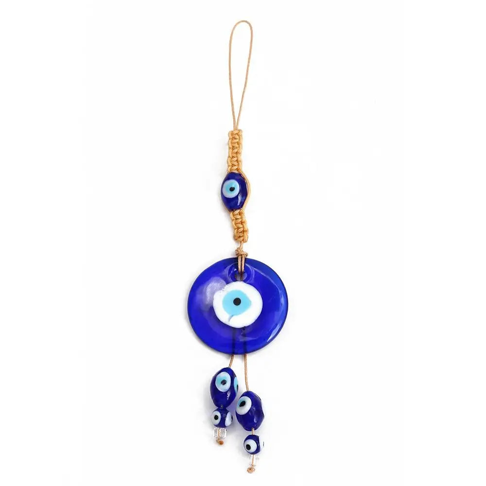 Demon Eye Lucky Charm Car Ornaments Protection Tassel Crystals Feng Shui Car Decor Turkish Blue Eye Retro Glass Pendant Gifts