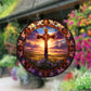 Art Deco Acrylic Religious Jesus Sun Catcher,Wall Hanging Decorative Sign for Home & Garden, Multipurpose Religious Theme Plaque