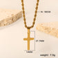 LUXUKISSKIDS Catholic Rosaries Beaded Prayer Cross Pendant Necklace Rosary Prayer Long Stainless Steel Necklaces Collier Jewelry