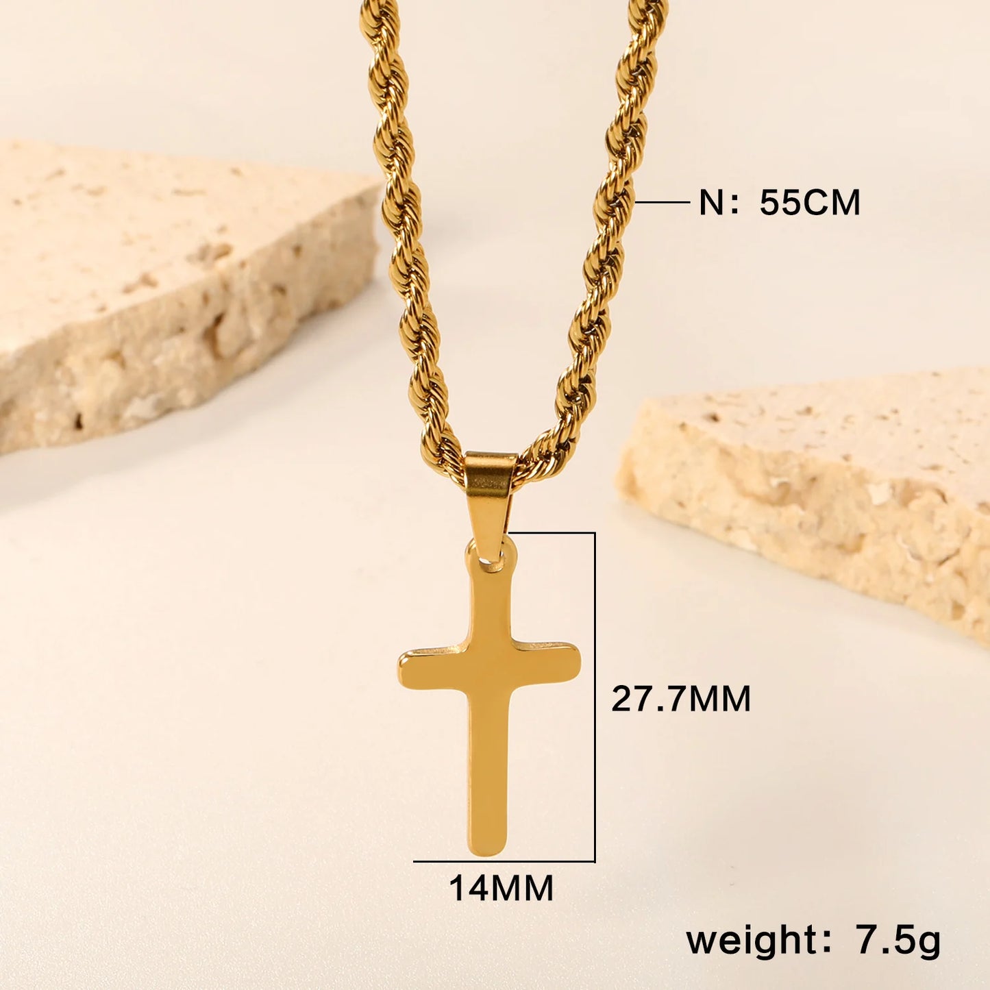 LUXUKISSKIDS Catholic Rosaries Beaded Prayer Cross Pendant Necklace Rosary Prayer Long Stainless Steel Necklaces Collier Jewelry