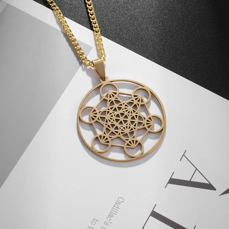 Metatron Cube Bracelet Women's Stainless Steel Archangel Day Bracelet Men's Fashion Sacred Geometry Amulet Jewelry Gift