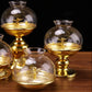 Golden Oil Lamp For Buddha With Glass Windproof Cover,Metal Buddhist Lantern Burner,Religious Candlestick Item