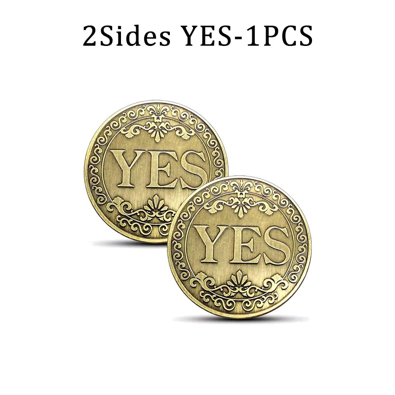 YES NO Decision Coins Magic Coin Collections Good Luck Vintage Antique Bronze Wish Lucky Coin US Coins Commemorative Gold Coins
