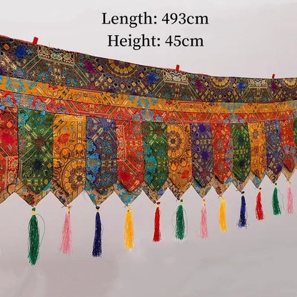 Tibetan Prayer Flag Five-Color Curtain Buddhist Altar Eight Auspicious 5m Curtain Wall Hanging Curtain Buddhist Item Decoration