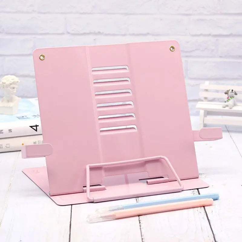 2023 Adjustable Portable Metal Adjustable Reading Book Holder Support Document Shelf Bookstand Tablet Music Score Recipe Stand