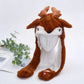 Plush Christmas Hat Interactive Game Windproof Elk Christmas Dress Up Doll Hat Cute Cartoon Santa Hat Ears Move Party Headdress