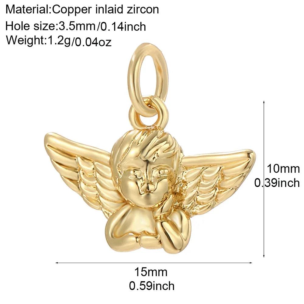 Goth Cross Chrams for Jewelry Making Supplies Golden Angel Charm Stainless Steel Long Chain Dijes Diy Necklace Earring Bracelet