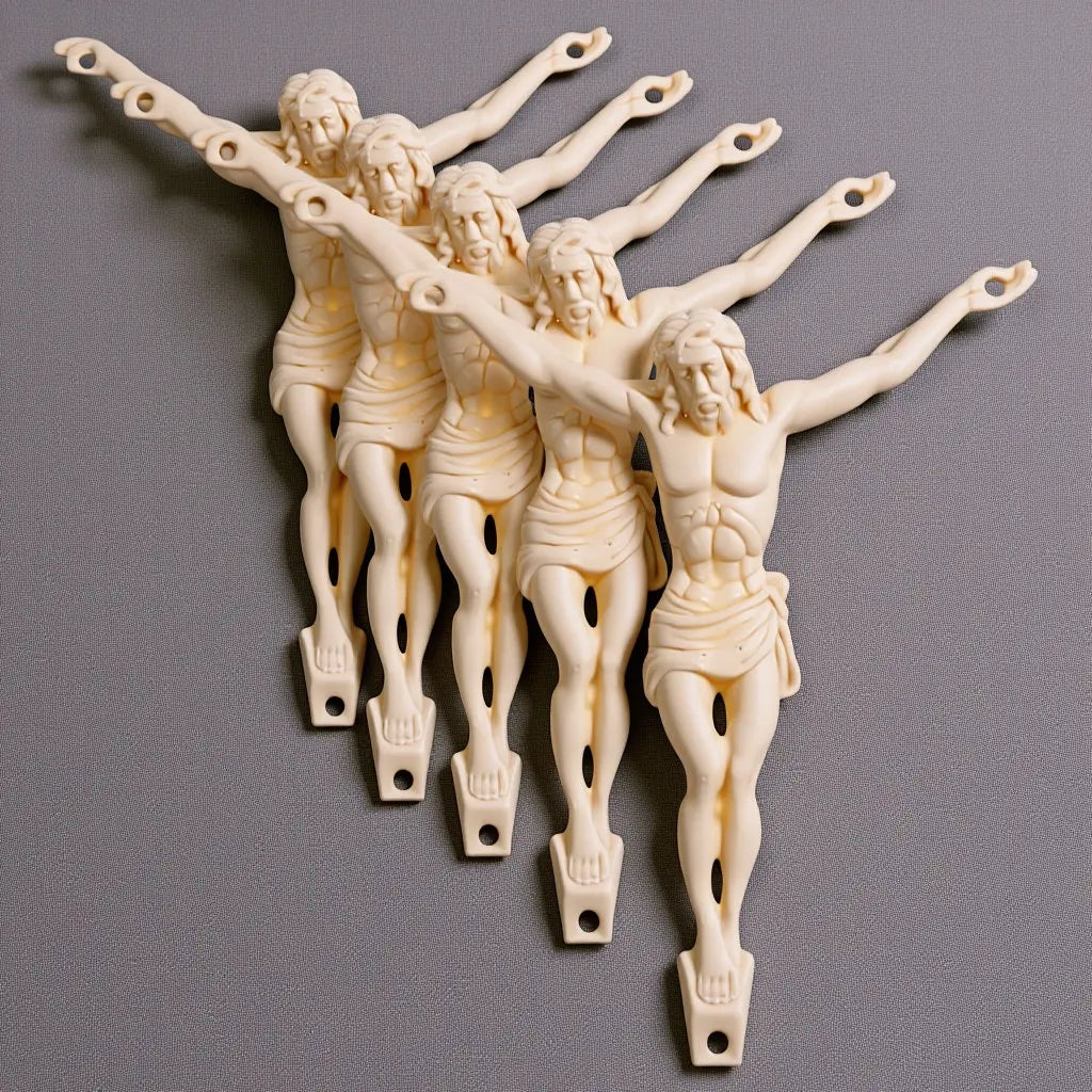 5Pcs Jesus Sculpture Decoration Creative Christian Ornament for Wall Cross DIY Home Religious Decor Jesus Statue