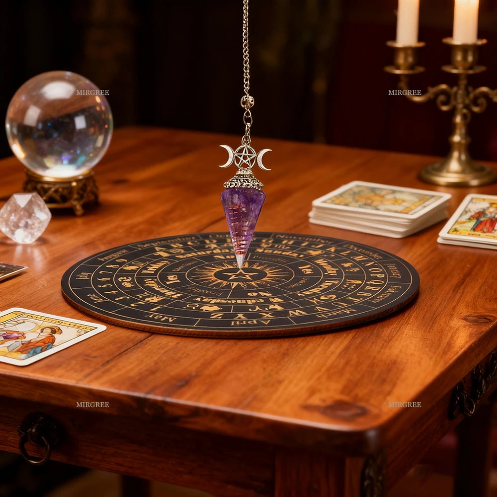 2pcs Spirit Pendulum Paired with Astrological Divination Disc, Divination Tool for Decision-making and Spiritual Rituals