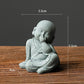 1Pcs Garden Decor Cute Buddha Stone Statue Little Buddhist Monk Buddhism Figurines Zen Garden Ornament Meditation Aquarium Decor