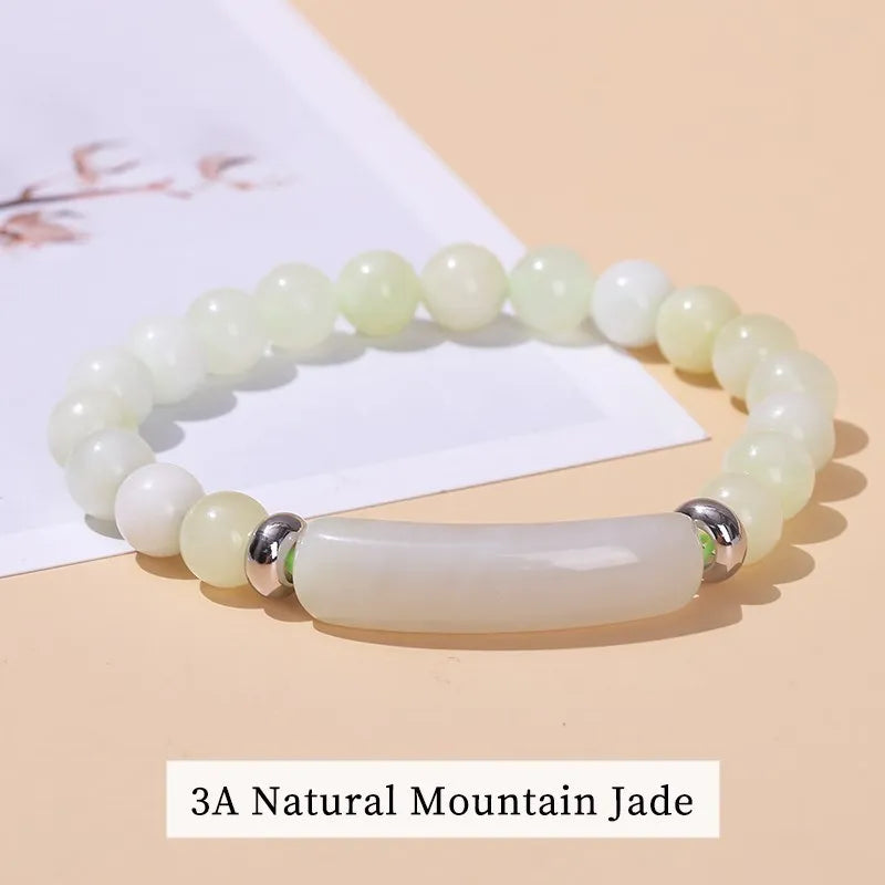 JD Natural Stone Tiger Eye Amethyst Rectangle Bar Charm Bracelet Women Men Healing Stone Powder Crystal Rough Chakra Jewelry