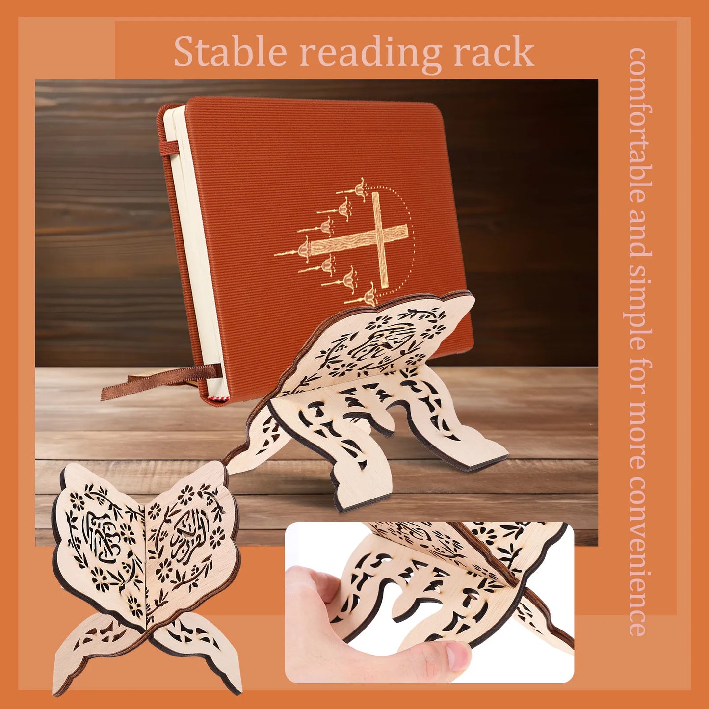 Wooden Reading Stand Desktop Book Holder Quran Bible Score Stand for Home Office Temple Library Elegant Multifunctional Book