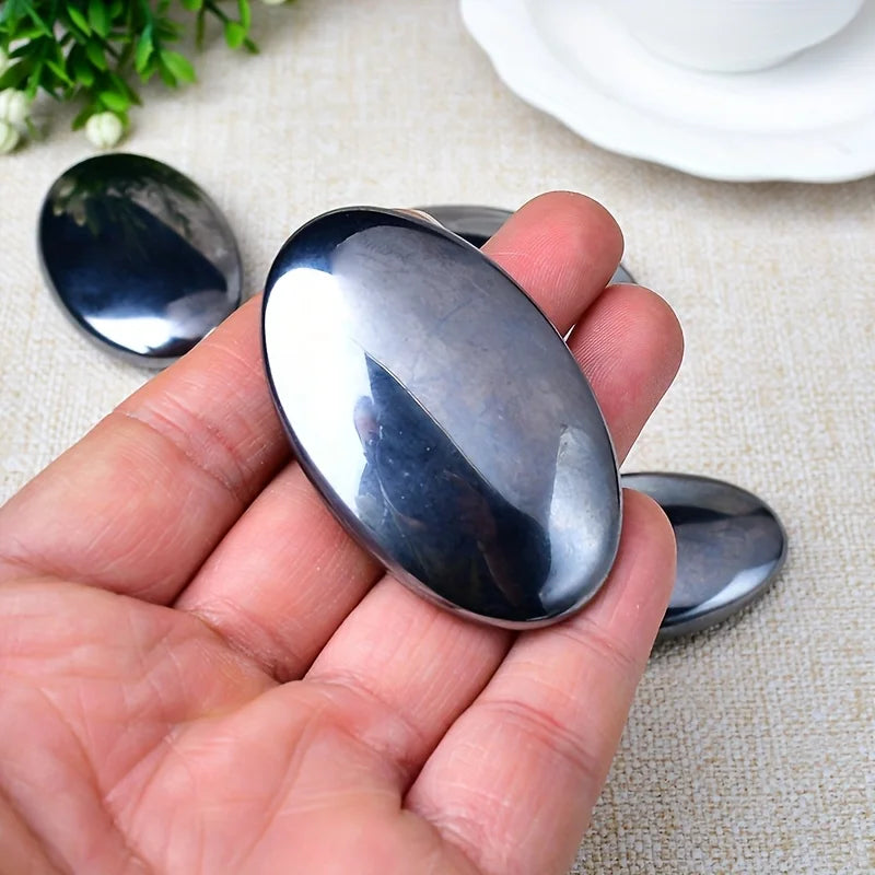 1 pc natural decoratives stone-Terahertz palm stone，polished Worry Stone for perfect crystal gift，special for parents or friends