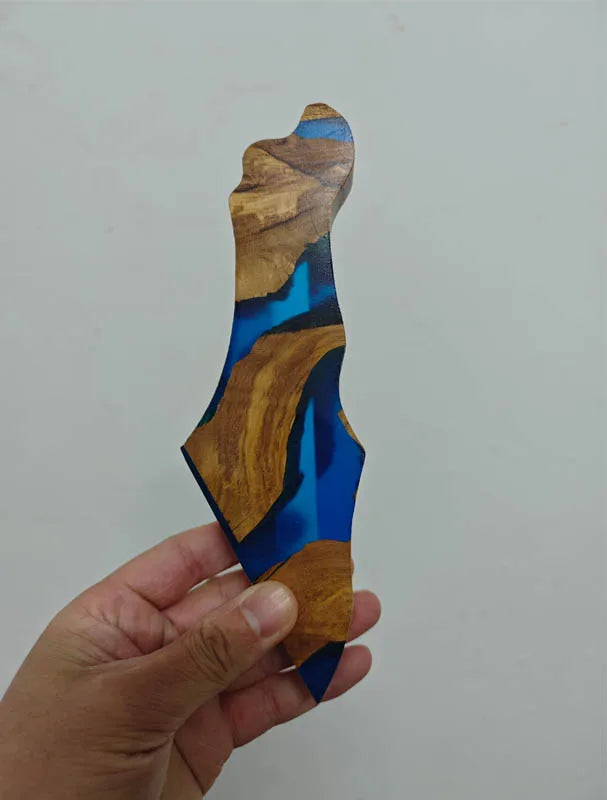 Israel Map Mezuzah Case Epoxy Resin With Olive Wood Mezuzah case Judaism Mezuzah Holy Shema Blessing Hebrew Jew Home Decorations