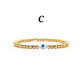 Vlen Evil Eye Bracelet for Women Hamsa Hand Protection Jewelry 18K Gold Plated Adjustable Stretch Pulsera Spiritual Gift for Her