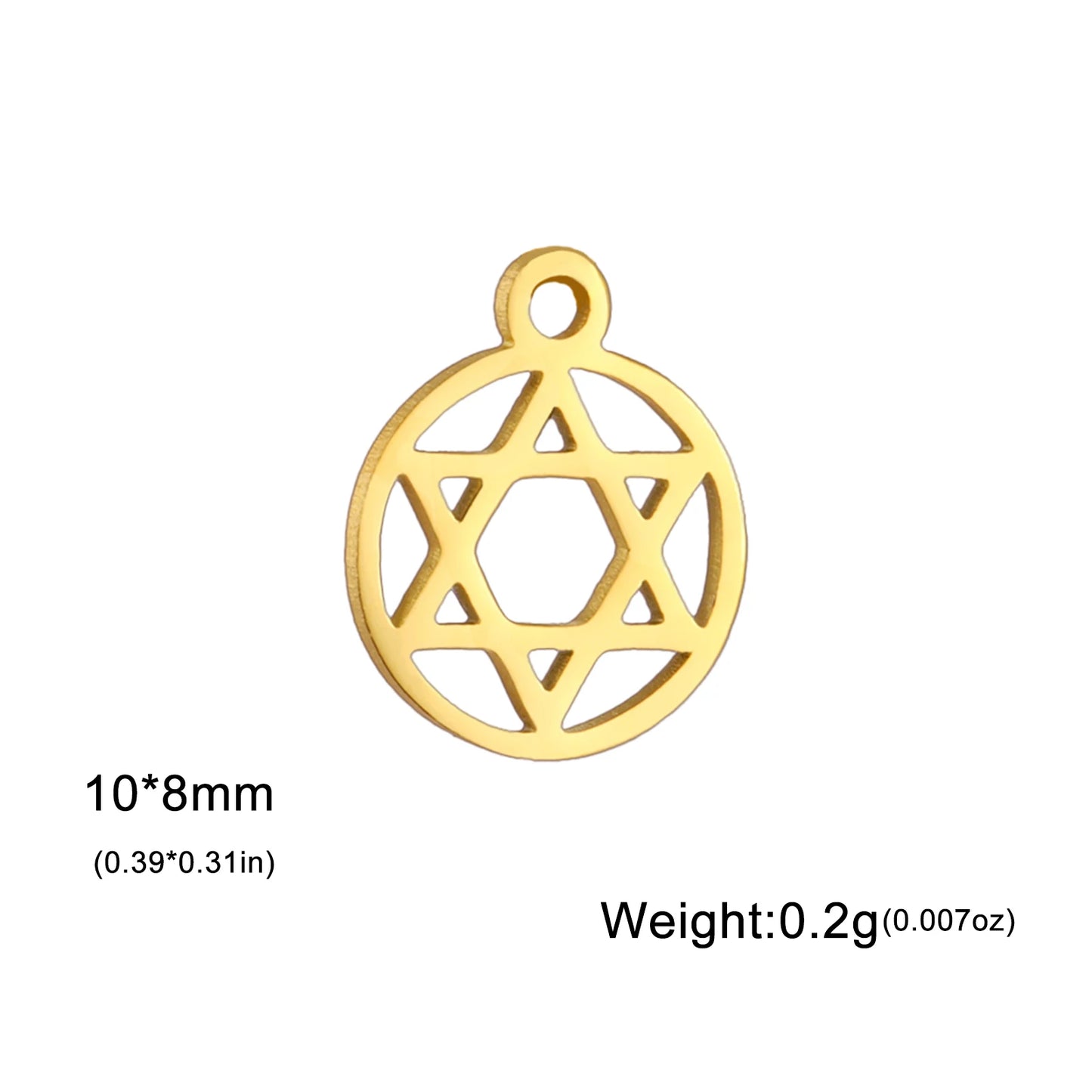 Teamer Stainless Steel Jewish Star of David Israel Map Hebrew Letter Charm Pendant for Jewelry Making Necklace DIY Wholesale