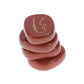 Engraved Red Jasper Chakra Gemstone Palm Stone for Healing Meditation Energy Balancing Portable Tool