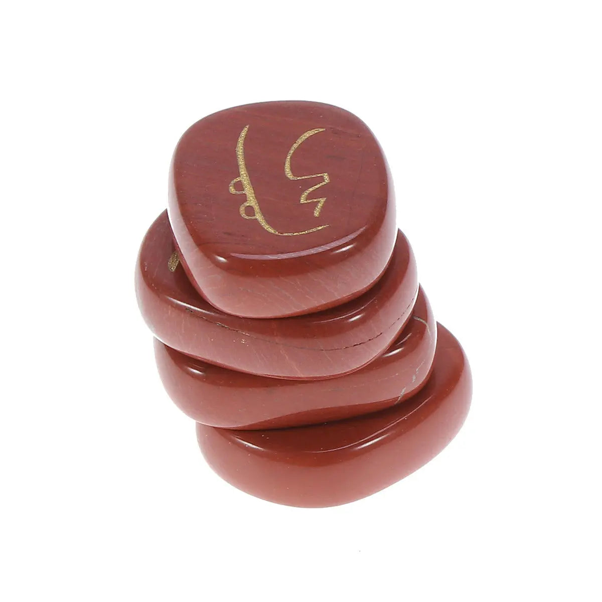 Engraved Red Jasper Chakra Gemstone Palm Stone for Healing Meditation Energy Balancing Portable Tool