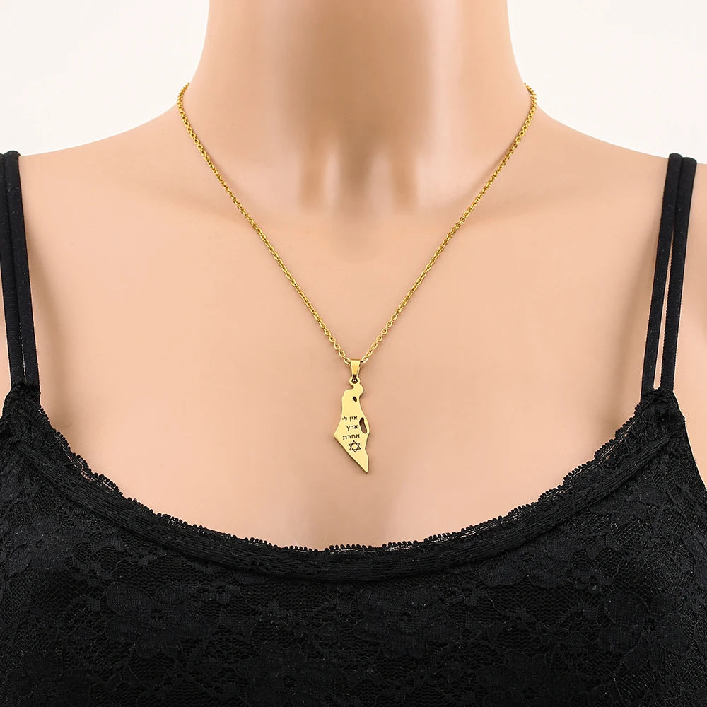 Stainless Steel Israel Star of David Pendant Necklace Unisex Couple Ethnic Patriotic Jewelry Gift Hot Sale European Style