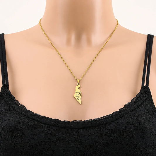 Stainless Steel Israel Star of David Pendant Necklace Unisex Couple Ethnic Patriotic Jewelry Gift Hot Sale European Style