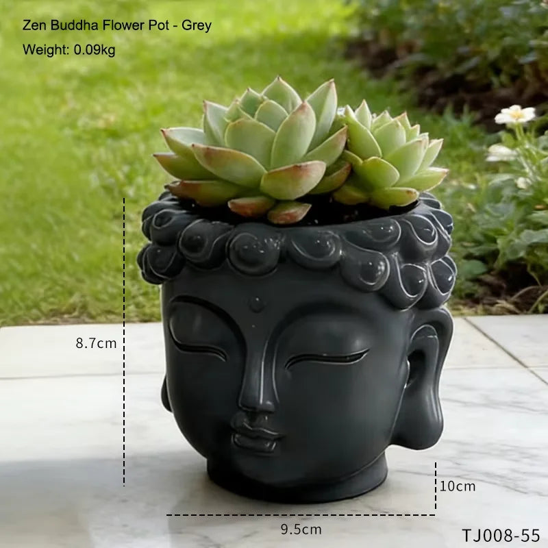 Creative Buddha Statue Flowerpot Green Potted Plants Container Home Courtyard Garden Decor Resin Handicrafts Ornament Gift