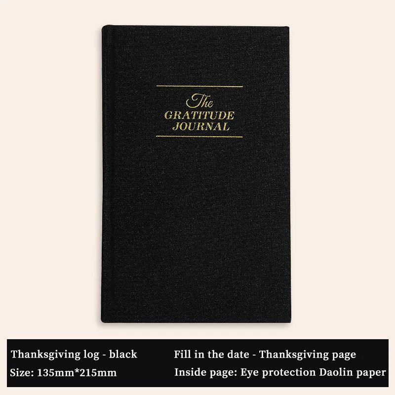 A5 Cloth Notebook Gratitude Book English Self Care Diary Daily Planner for Positive Mindfulness Practice