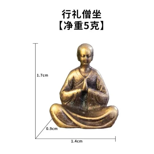 Micro Landscape Bronze Chinese Buddha Ancient Tea Ceremony Zen Moss Rockery Bonsai Sand Table Decorationfairy Garden Miniatures