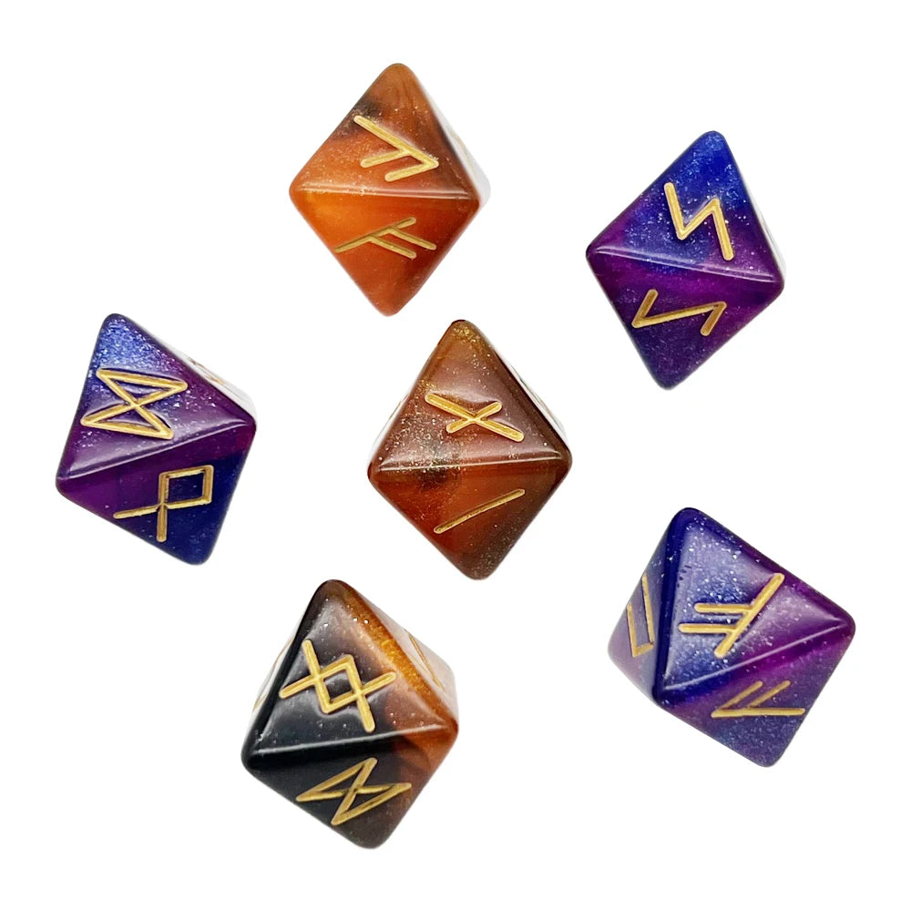 3Pcs Astrology Dice D8 D12 Tarot Dice Polyhedral Pearl Pattern Dice for Divination Astrology Tarot Cards Accessory