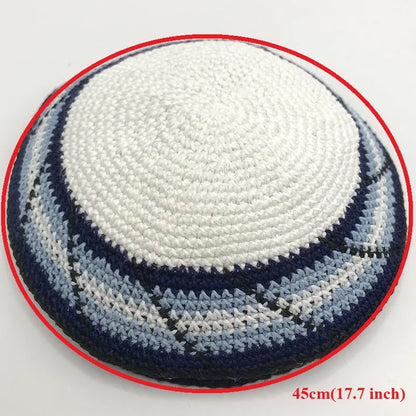 15cm/16cm/17cm Kippah Traditional Jewish Yarmulke Hand Made Knit Judaica Yamaka Kippot Hat for Men