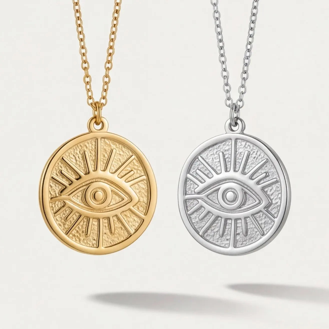Chamica 18k Gold Plated  Trendy Dainty Charm Evil Eye Waterproof Delicate Necklace for Women Lucky Protection Jewelry Best Gift