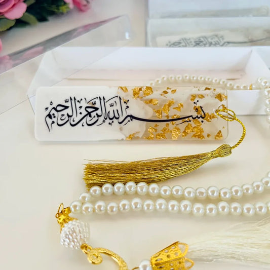 Epoxy Bookmark Gift Custom Box Muslim Iftar Party Favor Ramadan Islamic Quran Bookmark Hajj Umrah Khatmul Quran Aqeeqah