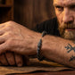 Stainless Steel Nordic Viking Norse Raven Bracelet Men Wristband Cuff Bracelets with viking wooden box