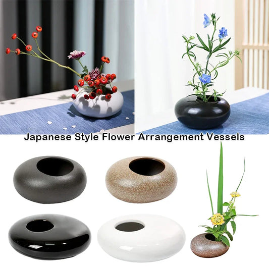 Ceramic Vase Japanese Style Ikebana Kenzan Zen Tea Ceremony Tea Table Flower Arrangement Vase Floral Art Fixed Arranging Tool