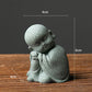 1Pcs Garden Decor Cute Buddha Stone Statue Little Buddhist Monk Buddhism Figurines Zen Garden Ornament Meditation Aquarium Decor