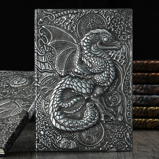 Vintage Dragon Relief Notebook A5/100 Sheets, Suitable For Planning, Scheduling, Journaling, Meeting Notes, Inspiration, Creativ