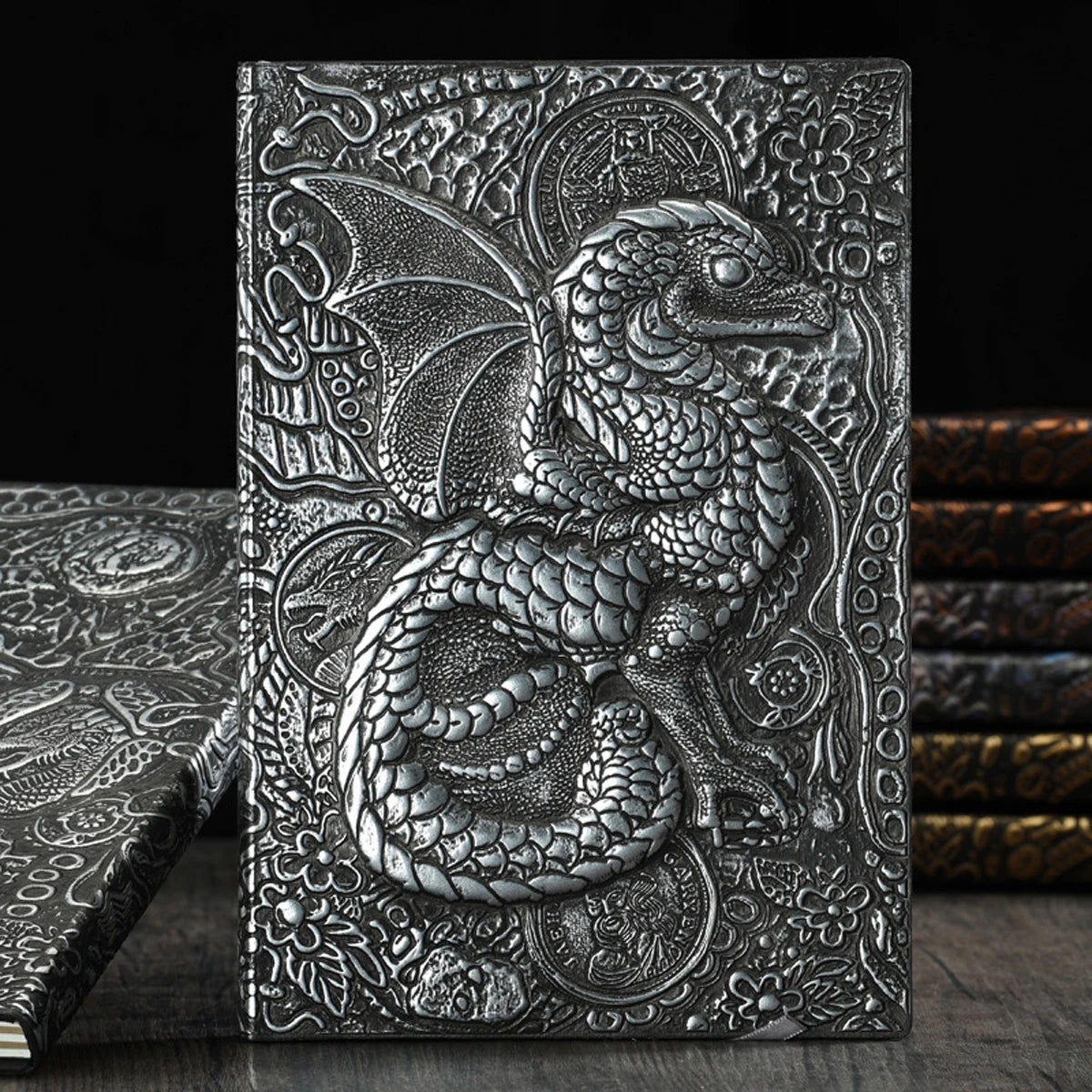 Vintage Dragon Relief Notebook A5/100 Sheets, Suitable For Planning, Scheduling, Journaling, Meeting Notes, Inspiration, Creativ