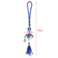 Lucky Eye Alloy Turkish Evil Eye Wall Hanging Glass Bead Rope Chain Tassel Keychain for Women Men llavero porte clé מחזיק מפתחות