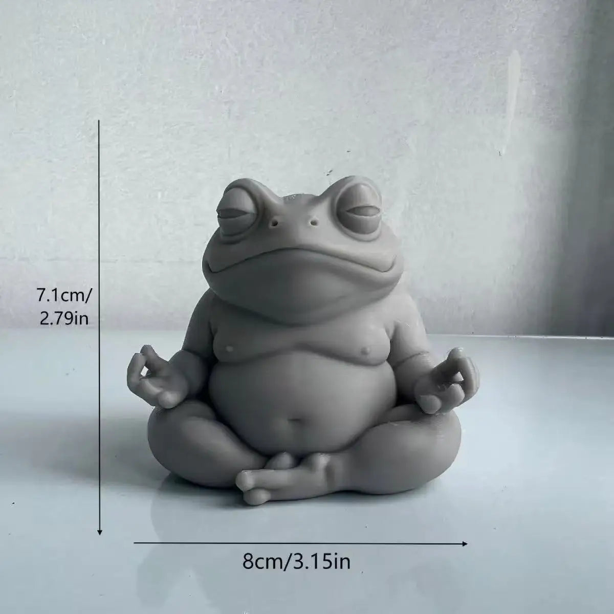 3D Printed Meditation Frog for Desk, Zen Decor & Unique Gift for Adults, Creative Mindful Relaxing Office Home Sculpture