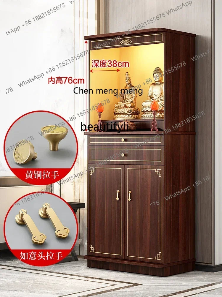 X A  Chinese Style with Door Altar Buddha Shrine Household Altar Cabinet God of Wealth Clothes Closet Shrine