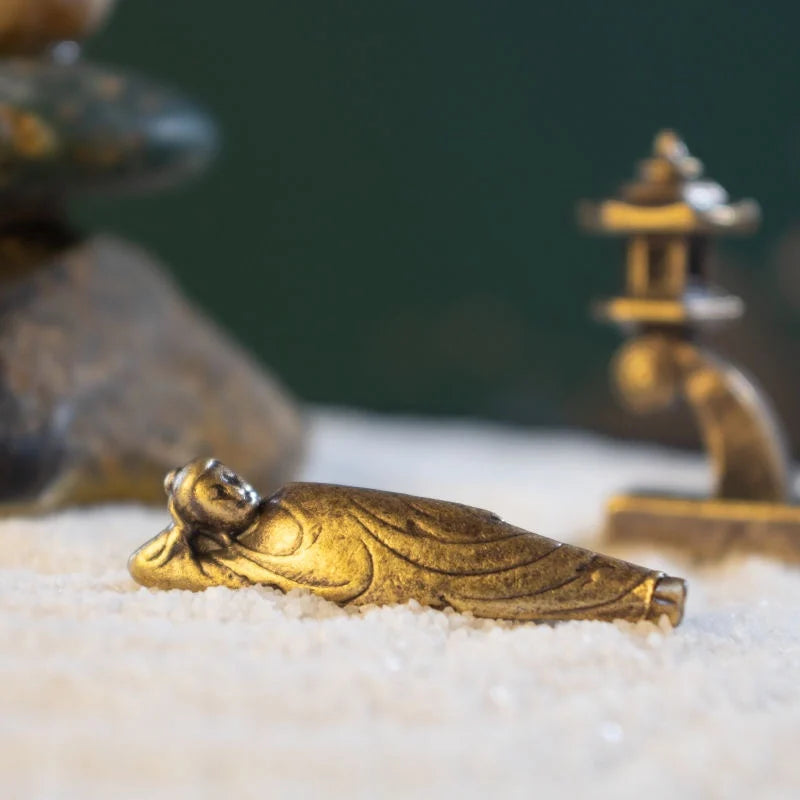 Micro Landscape Bronze Chinese Buddha Ancient Tea Ceremony Zen Moss Rockery Bonsai Sand Table Decorationfairy Garden Miniatures
