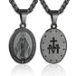 HNSP Virgin Mary Pendant Miraculous Medal Catholic Necklace Stainless Steel Religious Jewelry For Men Women Gift
