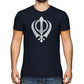 Khanda Sikh Printed Aged Vintage Style Model Top Sikhism T-Shirt