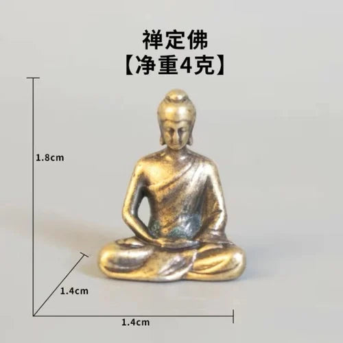 Micro Landscape Bronze Chinese Buddha Ancient Tea Ceremony Zen Moss Rockery Bonsai Sand Table Decorationfairy Garden Miniatures