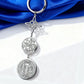 Triple Protection Pendant Keychain with Witch Knot and St Benedict Exorcism Medal Pentagram Tetragrammaton Keyring Amulet