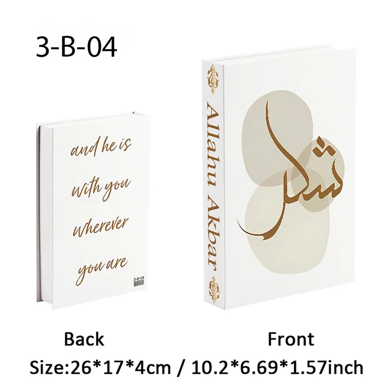 Islamic Mosque Luxury Fake Book Storage Box Kaaba Decorative Books Home Decor Coffee Table Bedroom Ornament Interior Decoration