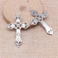 WYSIWYG 5pcs 55x36mm Antique Silver Color Gothic Cross Charms For Jewelry Making