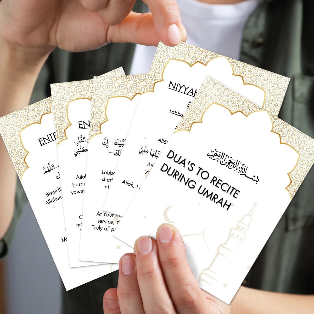 20pcs Umrah Dua Notecard Flashcards Both Arabic And English For Umrah Rituals, Islamic Prayer Guide Cards,gift For Eid Al-fitr
