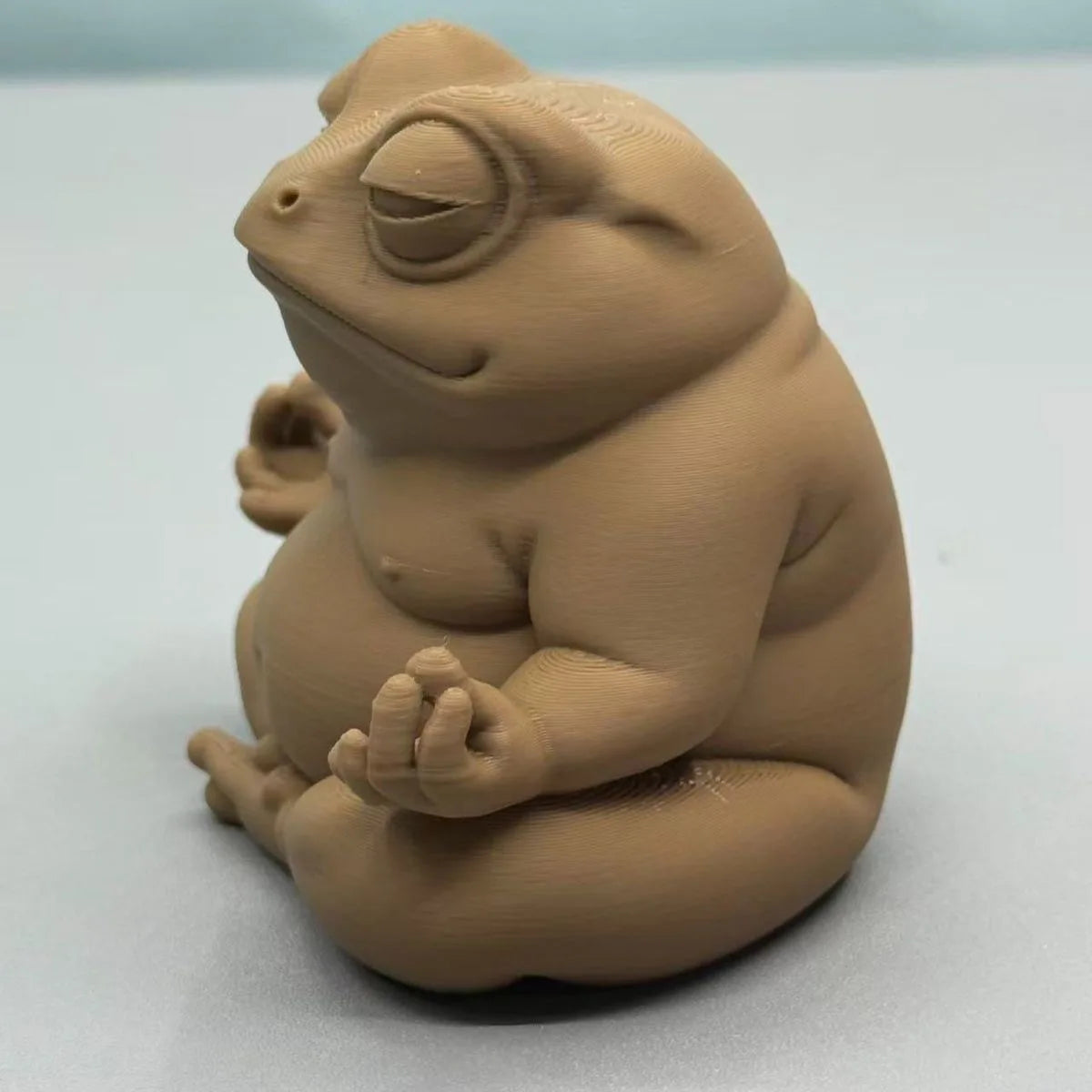 3D Printed Meditation Frog for Desk, Zen Decor & Unique Gift for Adults, Creative Mindful Relaxing Office Home Sculpture