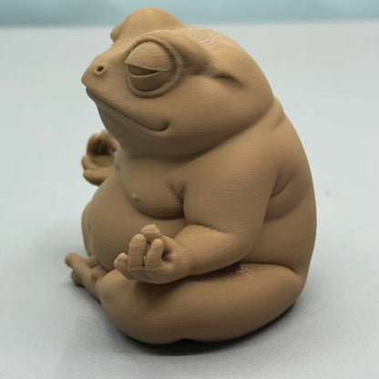 3D Printed Meditation Frog for Desk, Zen Decor & Unique Gift for Adults, Creative Mindful Relaxing Office Home Sculpture